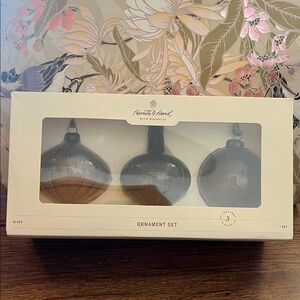 Hearth & Hand Gray Glass Ornament Trio